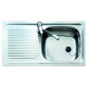 TEKA Fregadero  sobre encimera  E-50 1C 1E REV. 10103010, Una cubeta, con escurridor, Inoxidable, acabado acero, 45 cm
